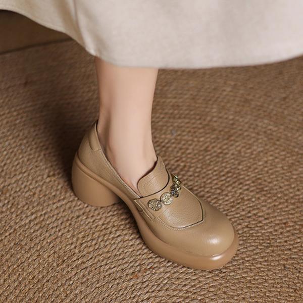 Elegant Handcrafted Leather Women's Shoes: Luxurious Quality and Craftsmanship(Easn20182380)