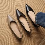 Handcrafted Real Leather Women's Shoes: Elegant Luxury Craftsmanship(Easn20182393)