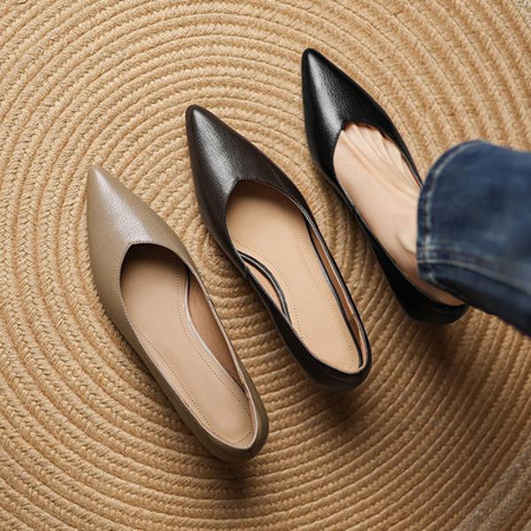 Handcrafted Real Leather Women's Shoes: Elegant Luxury Craftsmanship(Easn20182393)