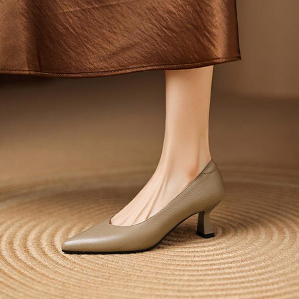 Handcrafted Real Leather Women's Shoes: Elegant Luxury Craftsmanship(Easn20182393)