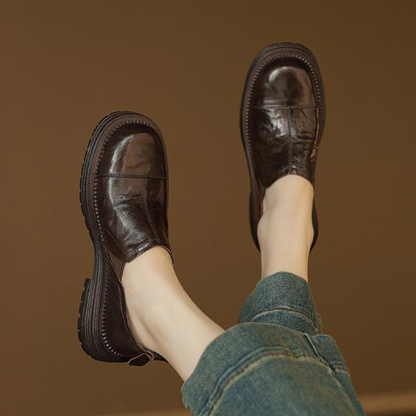 Elegantly Crafted Genuine Leather Handmade Women's Shoes for Luxe Chic Style(Easn20182519)