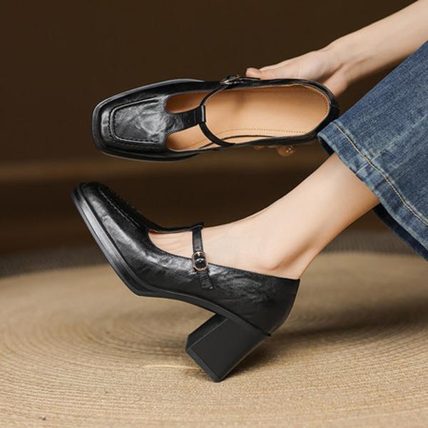 Elevated Elegance: Handcrafted Genuine Leather Women's Shoes(Easn20182527)