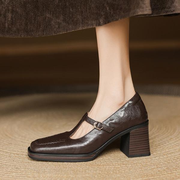 Elevated Elegance: Handcrafted Genuine Leather Women's Shoes(Easn20182527)