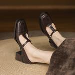 Elevated Elegance: Handcrafted Genuine Leather Women's Shoes(Easn20182527)