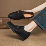 Handcrafted Luxurious Genuine Leather Women's Shoes with Elegant Artistry(Easn20182570)