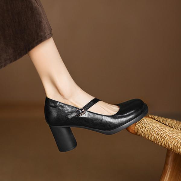 Handcrafted Luxury Leather Women's Shoes - Timeless Elegance(Easn20182560)