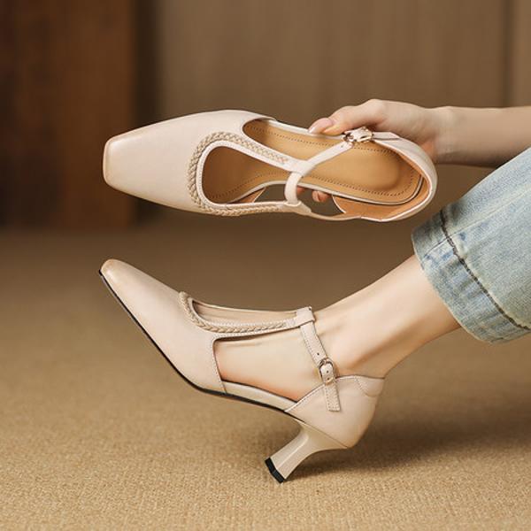 Handcrafted Luxurious Leather Women's Shoes with Exquisite Craftsmanship(Easn20183008)