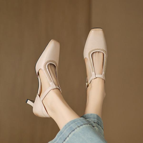 Handcrafted Luxurious Leather Women's Shoes with Exquisite Craftsmanship(Easn20183008)