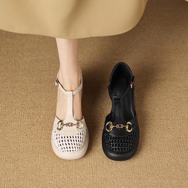 Handcrafted Genuine Leather Women's Shoes – Elegant Luxury with Exquisite Craftsmanship(Easn20182712)