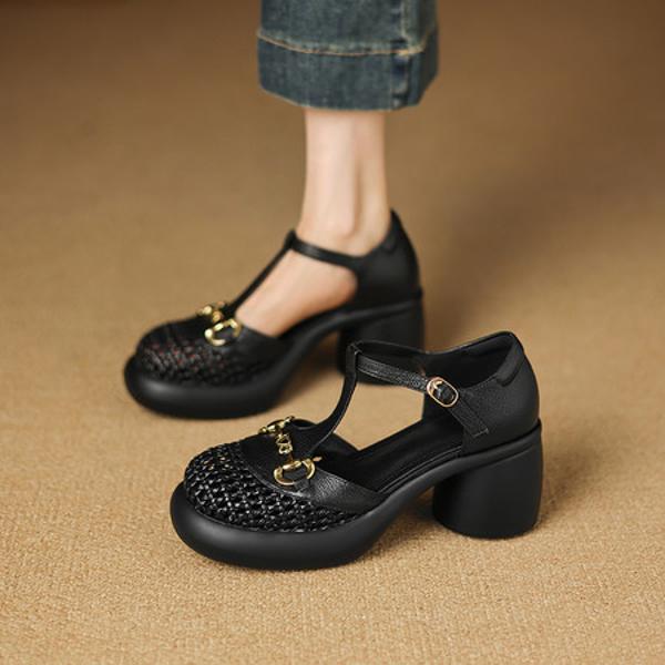 Handcrafted Genuine Leather Women's Shoes – Elegant Luxury with Exquisite Craftsmanship(Easn20182712)