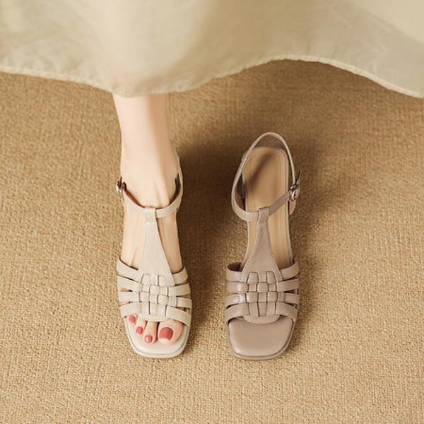 Elegant Handcrafted Genuine Leather Women's Shoes - Luxurious Quality(Easn20182710)