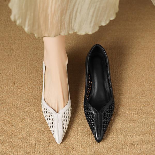 Elegant Handcrafted Leather Women's Shoes - Luxurious Quality Craftsmanship(Easn20182732)