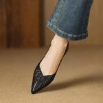 Elegant Handcrafted Leather Women's Shoes - Luxurious Quality Craftsmanship(Easn20182732)