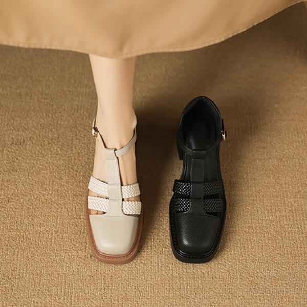 Handcrafted Luxury Leather Women's Shoes with Exquisite Quality(Easn20182737)