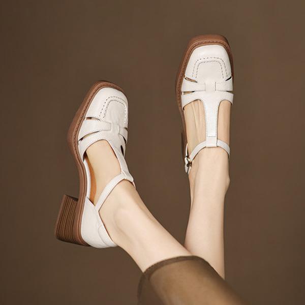 Handcrafted Luxury Leather Women's Shoes for Elegant Style(Easn20182752)