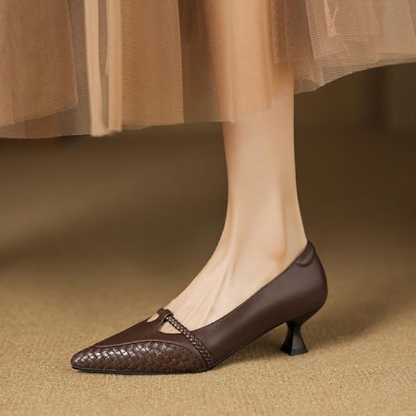 Handcrafted Leather Women's Shoes: Luxurious Elegance & Quality(Easn20182765)