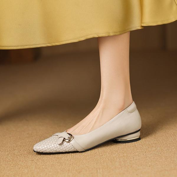 Handcrafted Genuine Leather Women's Shoes: Elegant Luxury with Exquisite Craftsmanship(Easn20182779)