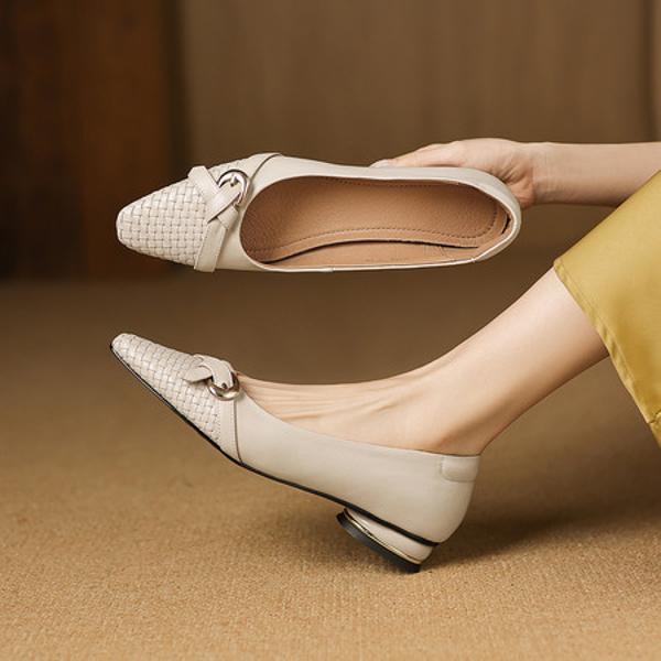 Handcrafted Genuine Leather Women's Shoes: Elegant Luxury with Exquisite Craftsmanship(Easn20182779)