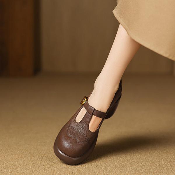 Elegant Handcrafted Leather Women's Shoes - Premium Quality Artistry(Easn20182782)