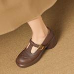 Elegant Handcrafted Leather Women's Shoes - Premium Quality Artistry(Easn20182782)