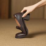 Timeless Elegance: Handcrafted Genuine Leather Women's Shoes with Luxury Craftsmanship(Easn20182790)