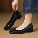 Elegant Handmade Leather Women's Shoes: Luxurious Craftsmanship & Quality.(Easn20182822)