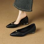 Exquisite Handcrafted Leather Heels: Premium Quality for Elegance(Easn20182826)