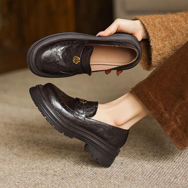 Elegant Handmade Genuine Leather Women's Shoes: Luxury Craftsmanship(Easn20182506)