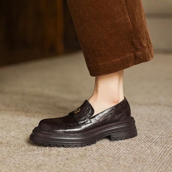 Elegant Handmade Genuine Leather Women's Shoes: Luxury Craftsmanship(Easn20182506)