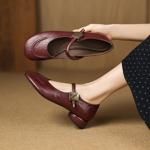 Luxurious Handcrafted Genuine Leather Women’s Shoes with Elegance(Easn20182911)