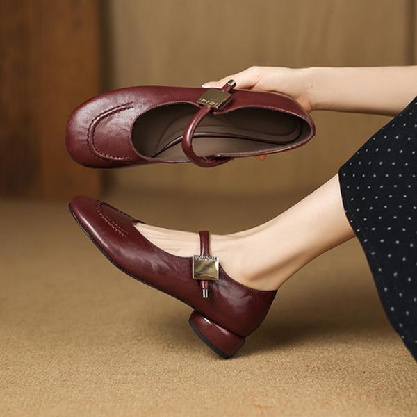 Luxurious Handcrafted Genuine Leather Women’s Shoes with Elegance(Easn20182911)