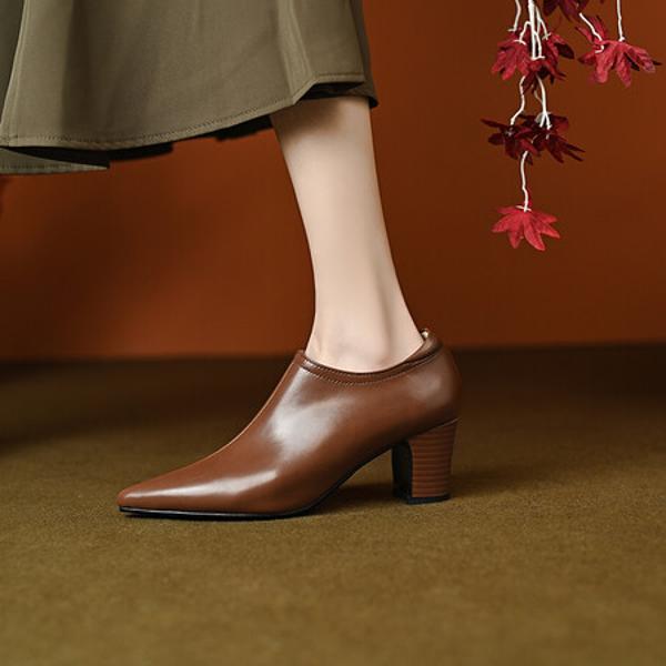 Elegant Handcrafted Real Leather Women's Shoes - Luxury Quality Craftsmanship(Ebaiyilinx46014)