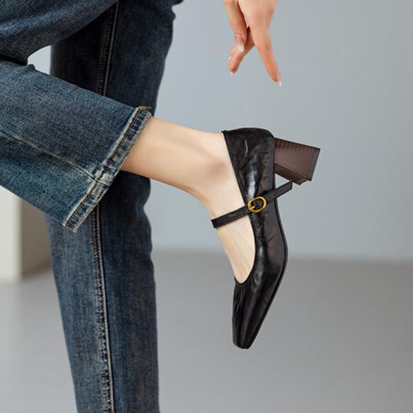 Elegant Handcrafted Genuine Leather Women's Shoes - Luxury Craftsmanship(Ebuer888b7132)