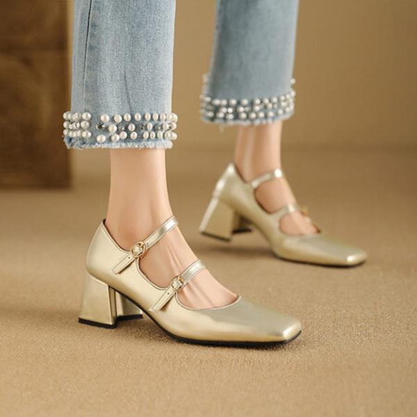 Luxury Handcrafted Genuine Leather Women's Shoes - Elegant Craftsmanship(EbukaBK23-12)