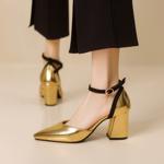 Exquisite Handcrafted Leather Heels: Elegant Luxury with Artisanal Quality(EbukaK3-1)