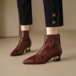 Luxury Handmade Leather Women's Shoes with Exquisite Craftsmanship(Echengdu2月-31)