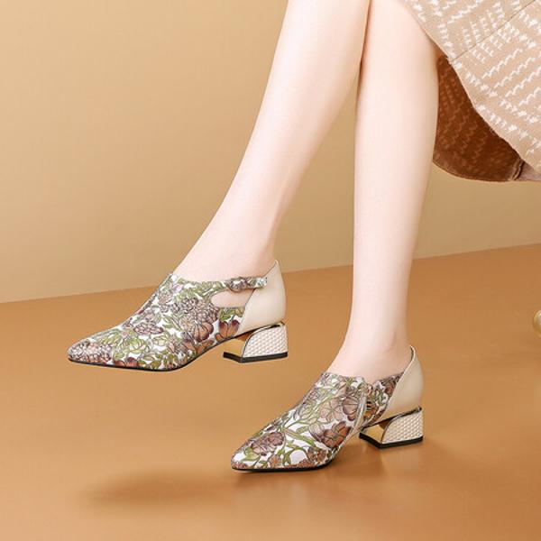 Crafted Luxury: Exquisite Handmade Leather Women's Shoes(Echengdu2442)