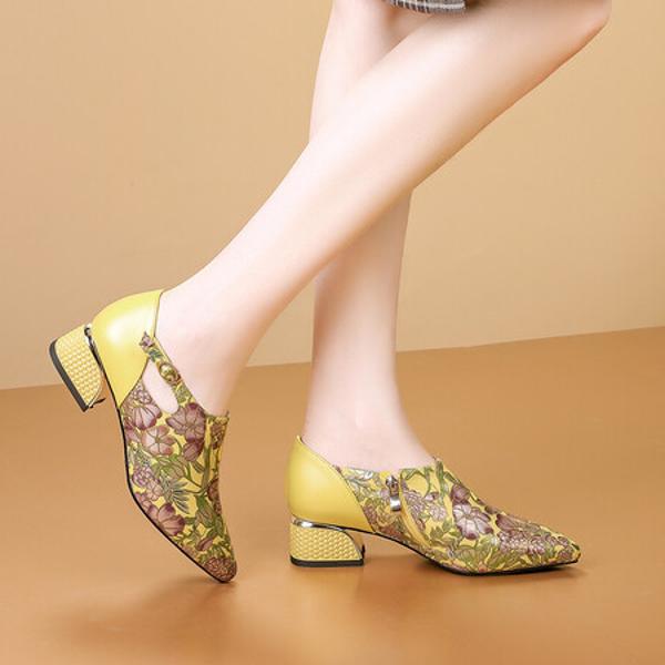 Crafted Luxury: Exquisite Handmade Leather Women's Shoes(Echengdu2442)