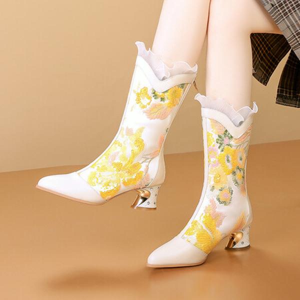 Luxurious Handcrafted Genuine Leather Women's Shoes(Echengdu2439)