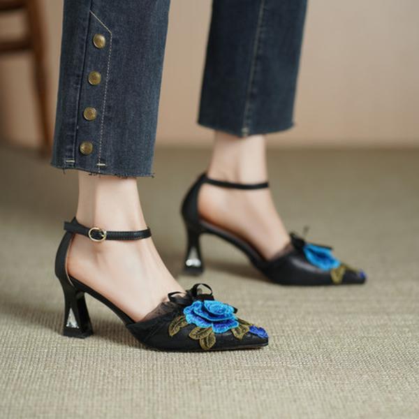 Elegant Handcrafted Genuine Leather Women's Shoes - Luxury Craftsmanship(Echengdu2520)