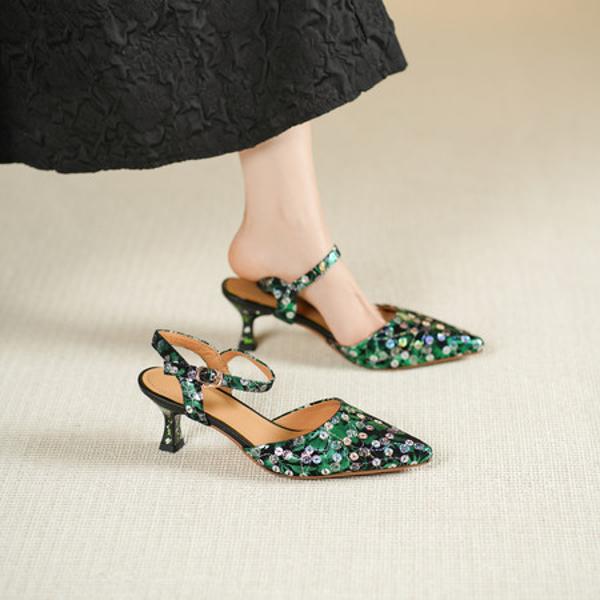 Elegant Luxury Handcrafted Genuine Leather Women's Shoes(Echengdu2537)