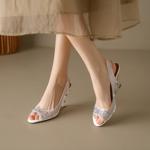 Elegant Handcrafted Leather Women's Shoes of Luxe Quality(Echengdu2538)