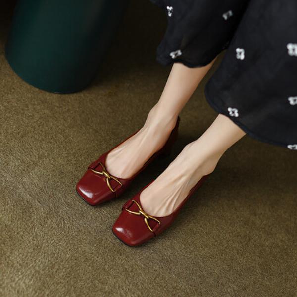 Elegant Handcrafted Genuine Leather Women's Shoes with Luxurious Quality Craftsmanship(EcqiH-95-1)