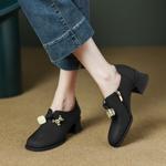 Handcrafted Genuine Leather Women's Shoes: Luxury with Elegance(EcqiHL-495)