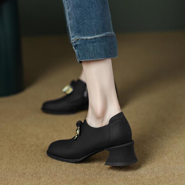 Handcrafted Genuine Leather Women's Shoes: Luxury with Elegance(EcqiHL-495)