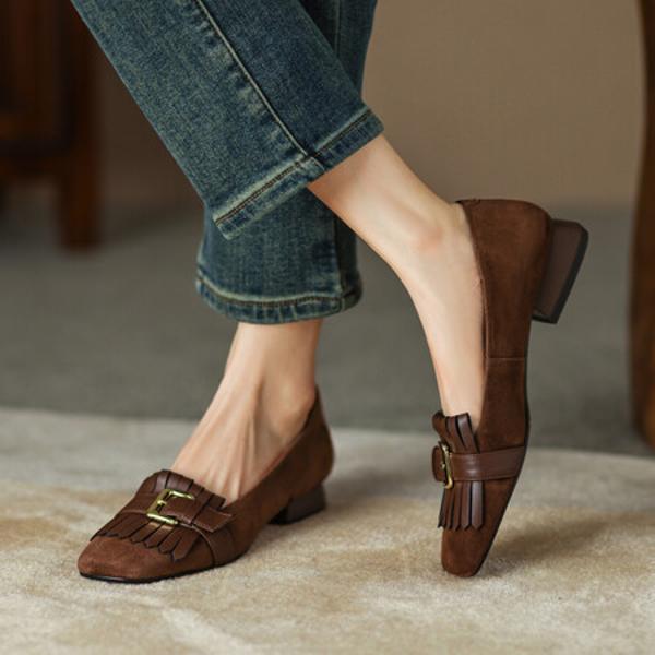 Handcrafted Genuine Leather Women's Shoes: Exquisite Craftsmanship & Timeless Elegance(EcqiHL-892)