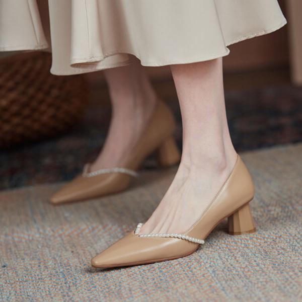 Elegance in Handcrafted Genuine Leather Women's Shoes(EcqiT-2061)