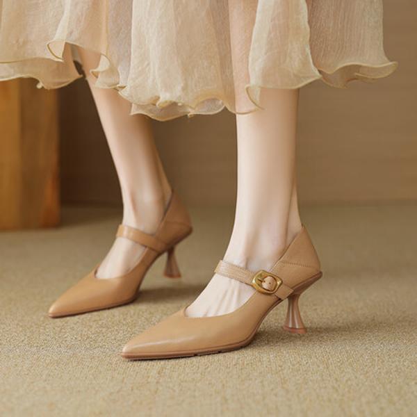 Handcrafted Luxurious Leather Women's Shoes: Elegant Artistry & Quality(EcqiHL-2731)