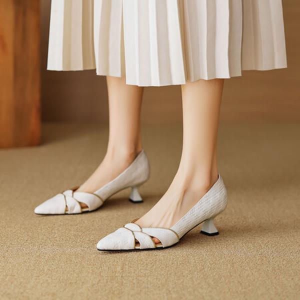 Luxurious Handmade Leather Women’s Shoes with Elegance(EcqiH-2906)