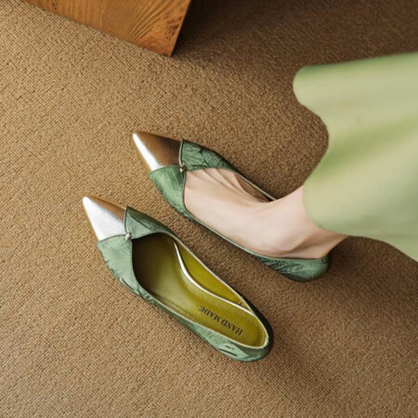 Elegant Handcrafted Genuine Leather Women's Shoes - Luxury Craftsmanship(EcqiH-3078)